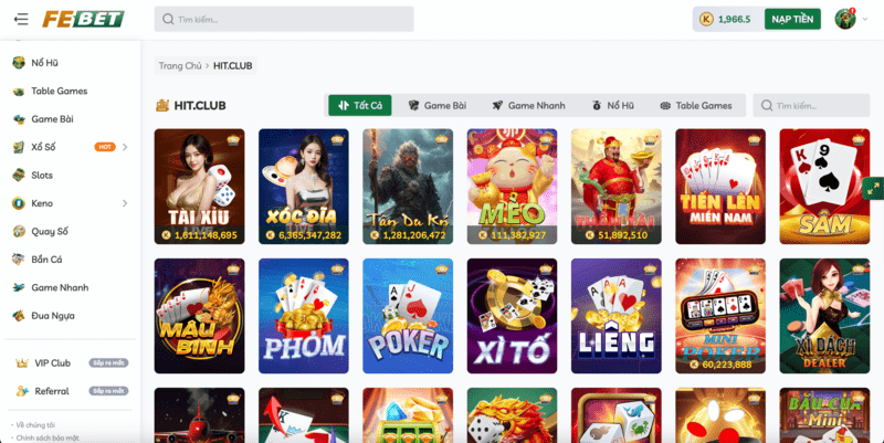 Sảnh Livestream Casino Hit Club x Go88 tại Febet