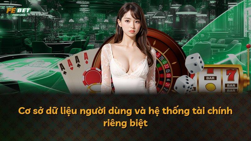 Cơ sở dữ liệu người dùng và hệ thống tài chính riêng biệt